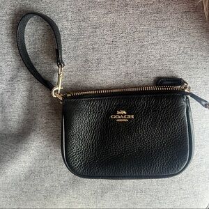 COACH Nolita 15 Wristlet - Black Pebbled Leather